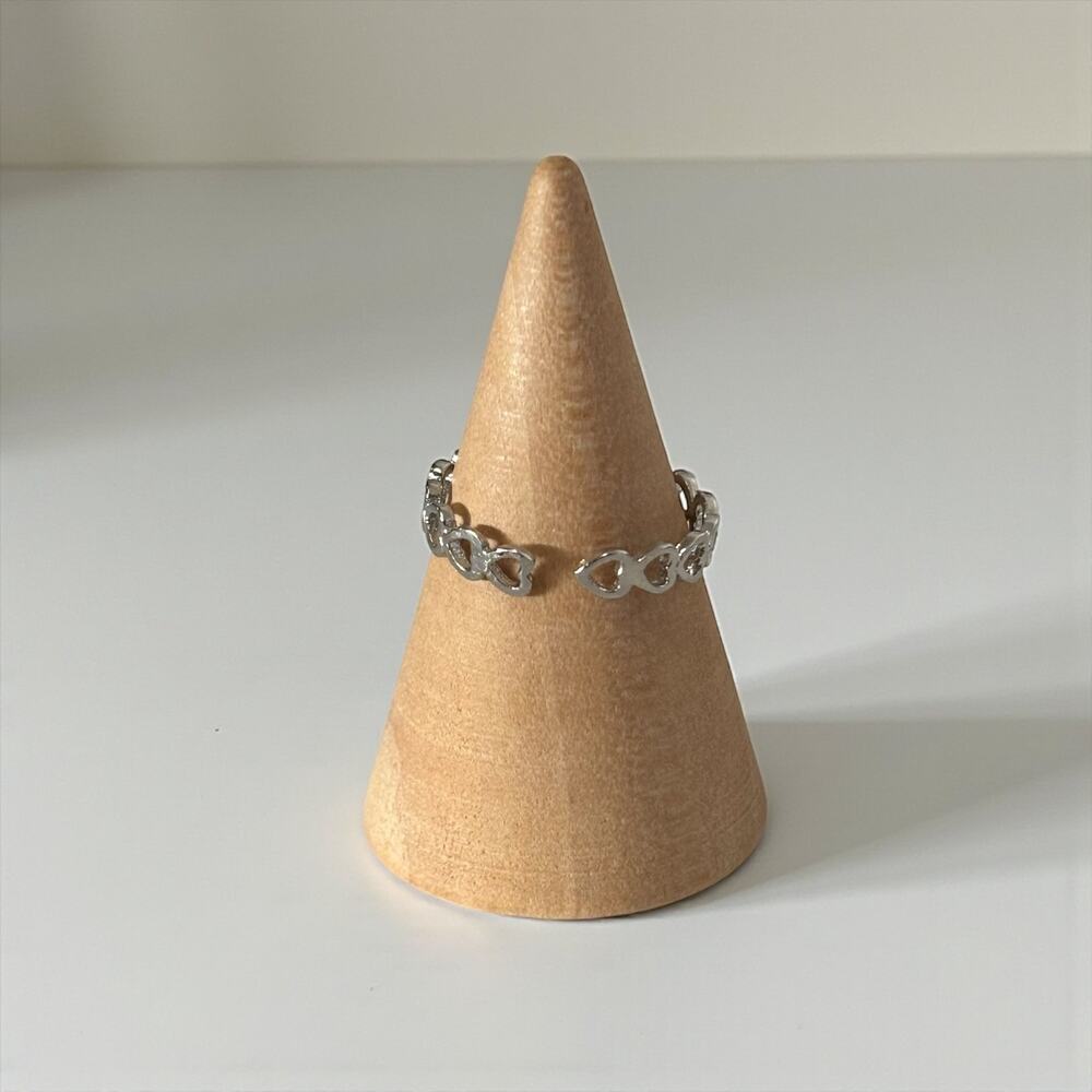 Heart Shape Silver Adjustable Ring - Picture 3 of 4